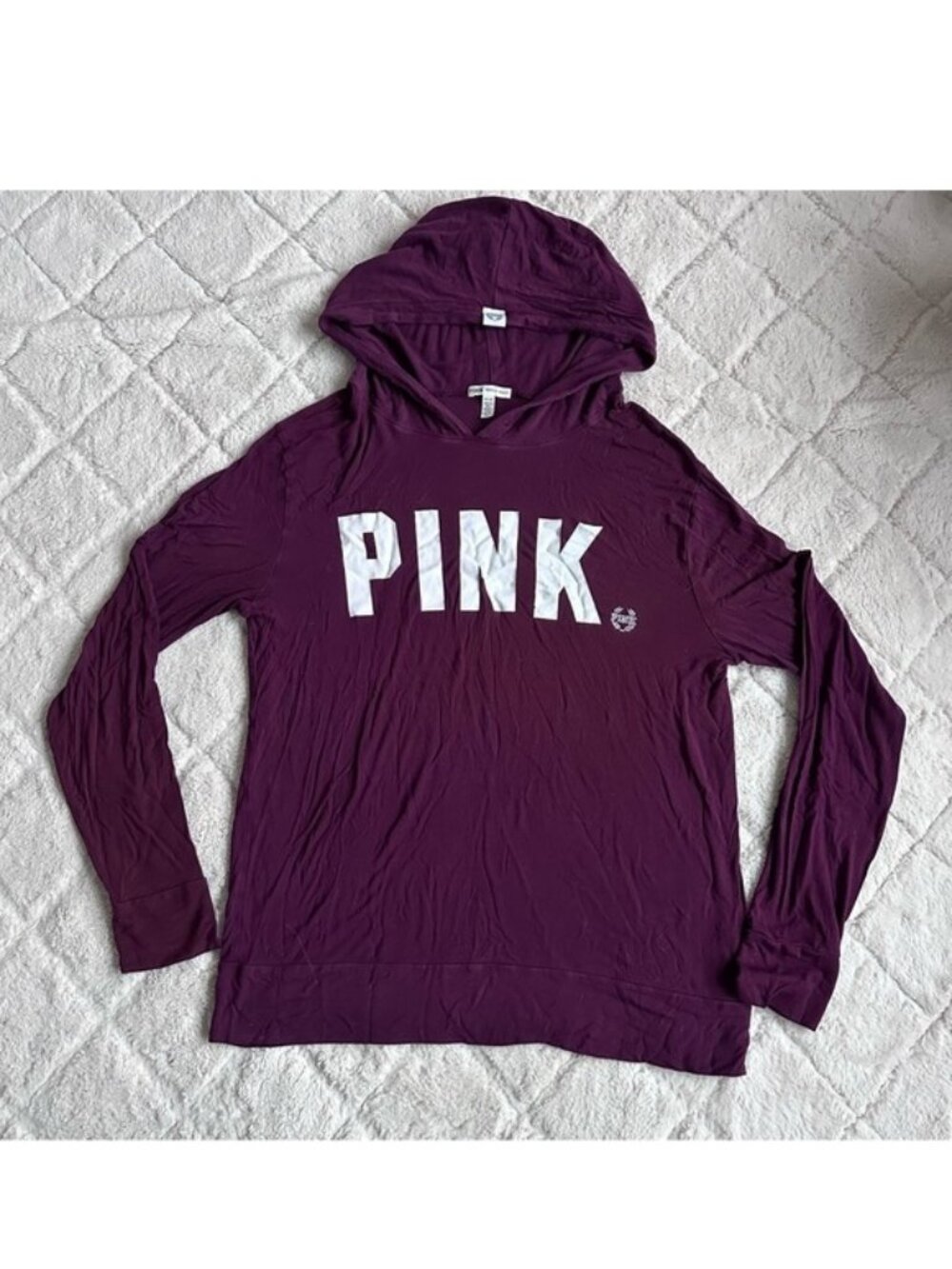 Victoria's Secret PINK | Maroon Campus Pullover Hoodie Tee | Size Extra Small